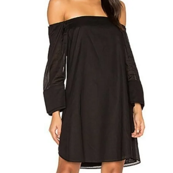 blue off shoulder short dress Poly USA